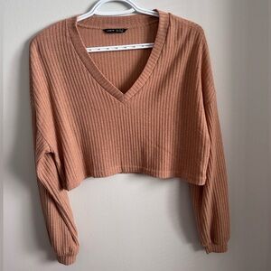 SHEIN Ribbed V-Neck Top